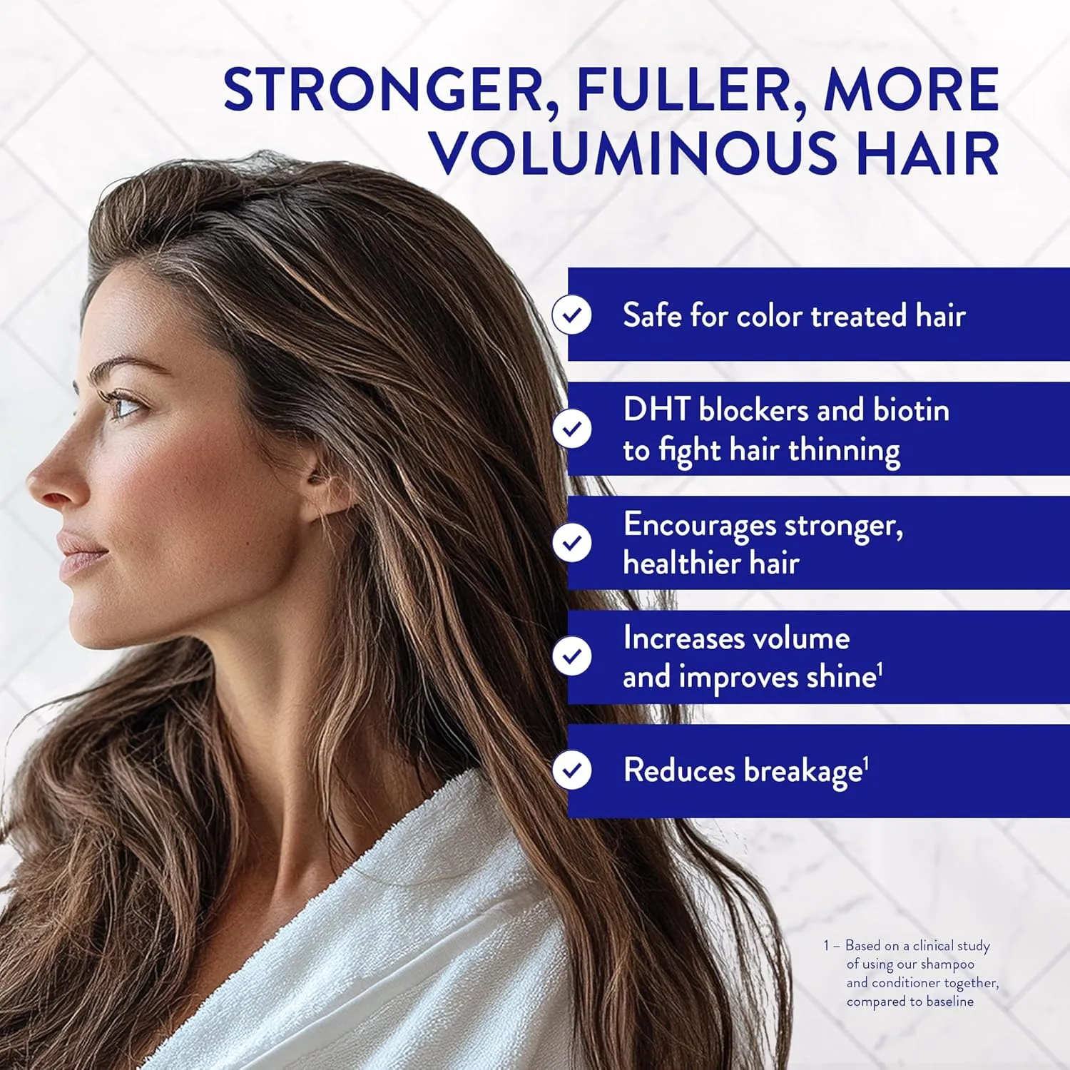 Routine Wellness Anti-Thinning Shampoo and Conditioner Set for Thinning Hair - Biotin DHT Blocker Women & Men - Color Safe Shampoo for Hair Loss & Healthier Hair - Vanilla Blossom (Pack of 2)