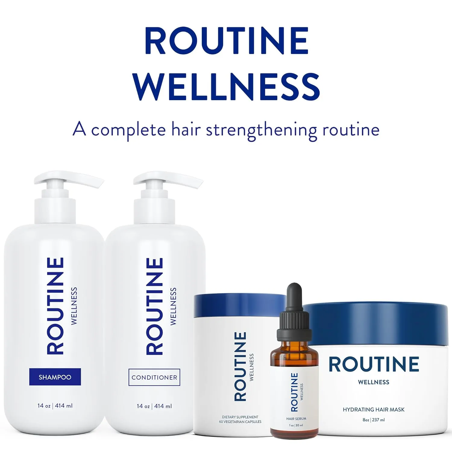 Routine Wellness Anti-Thinning Shampoo for Thinning Hair - Biotin DHT Blocker Women & Men - Color Safe Shampoo for Hair Loss & Healthy Hair - Lavender & Lily - 14oz
