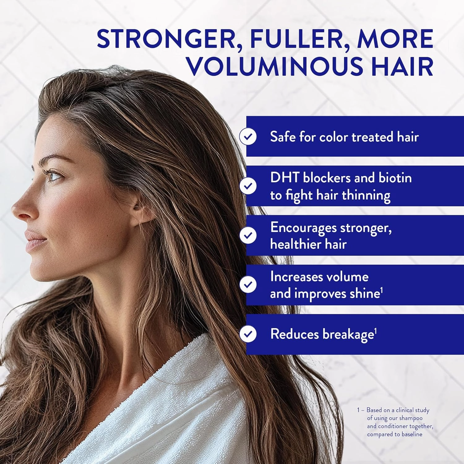Routine Wellness Anti-Thinning Shampoo and Conditioner Set for Thinning Hair - Biotin DHT Blocker Women & Men - Color Safe Shampoo for Hair Loss & Healthier Hair - Unscented (Pack of 2)