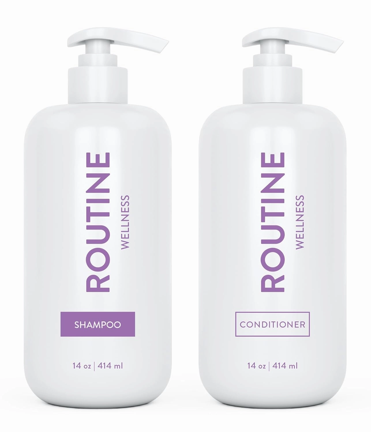 Routine Wellness Shampoo and Conditioner Set for Thinning Hair - Biotin DHT Blocker Women & Men - Color Safe Shampoo for Hair Loss & Healthier Hair - Limited Edition Lavender & Cedar (Pack of 2)