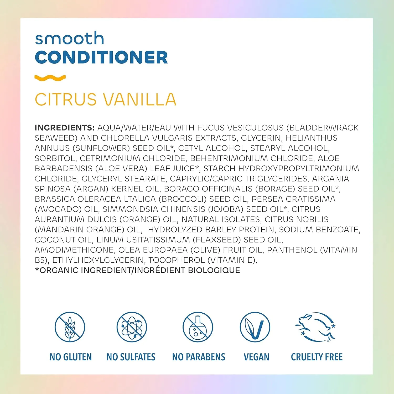 Seaweed Bath Co. Smooth Shampoo and Conditioner Set, Citrus Vanilla Scent, 12 Ounce (Pack of 2), Sustainably Harvested Seaweed, Borage and Broccoli Seed Oils, For Curly and Frizzy Fine Hair