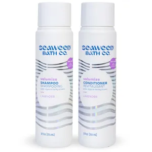 Seaweed Bath Co. Volumize Shampoo and Conditioner Set, Lavender Scent, 12 Ounce (Pack of 2), Sustainably Harvested Seaweed, Green Algae, Barley Protein, For Normal to Fine Hair