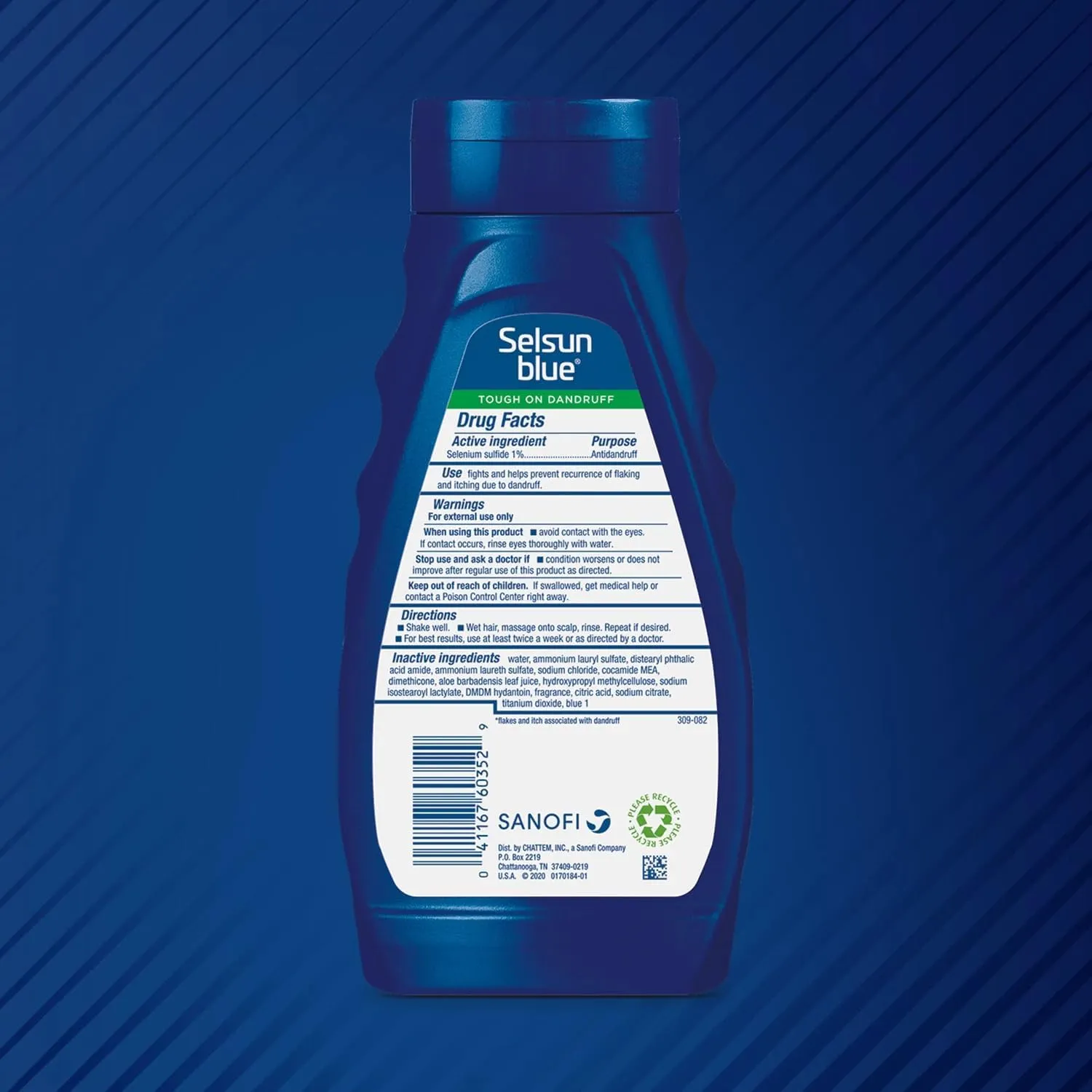 Selsun Blue Moisturizing Anti-dandruff Shampoo with Aloe, 11 fl. oz., Selenium Sulfide 1% (Pack of 2)