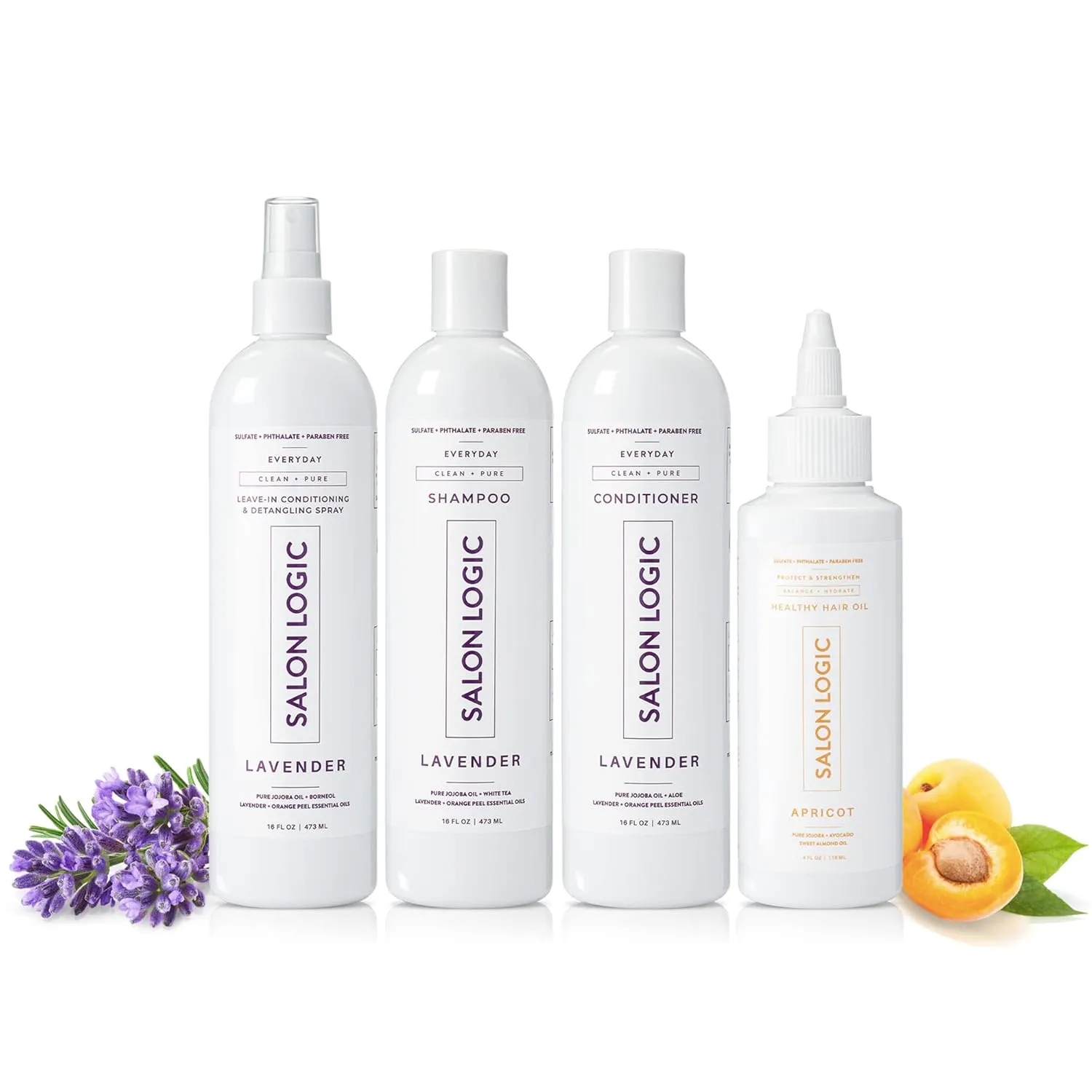 Shampoo, Conditioner, Spray, & Oil Set - Salon Quality, Keratin treatment, Naturally Scented, Hydrating, Moisturizing, Cleansing Treatment, Sulfate Free, Safe for Color Treated Hair