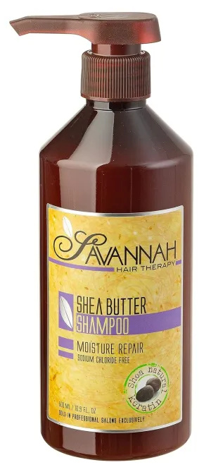 Shampoo with Shea Butter and Keratin - Sulfate-Free for Dry, Damaged, Color-Treated Hair - Deep Moisturizing & Frizz Control with Vitamins A, B6, E - 16.9 oz (500 ml)