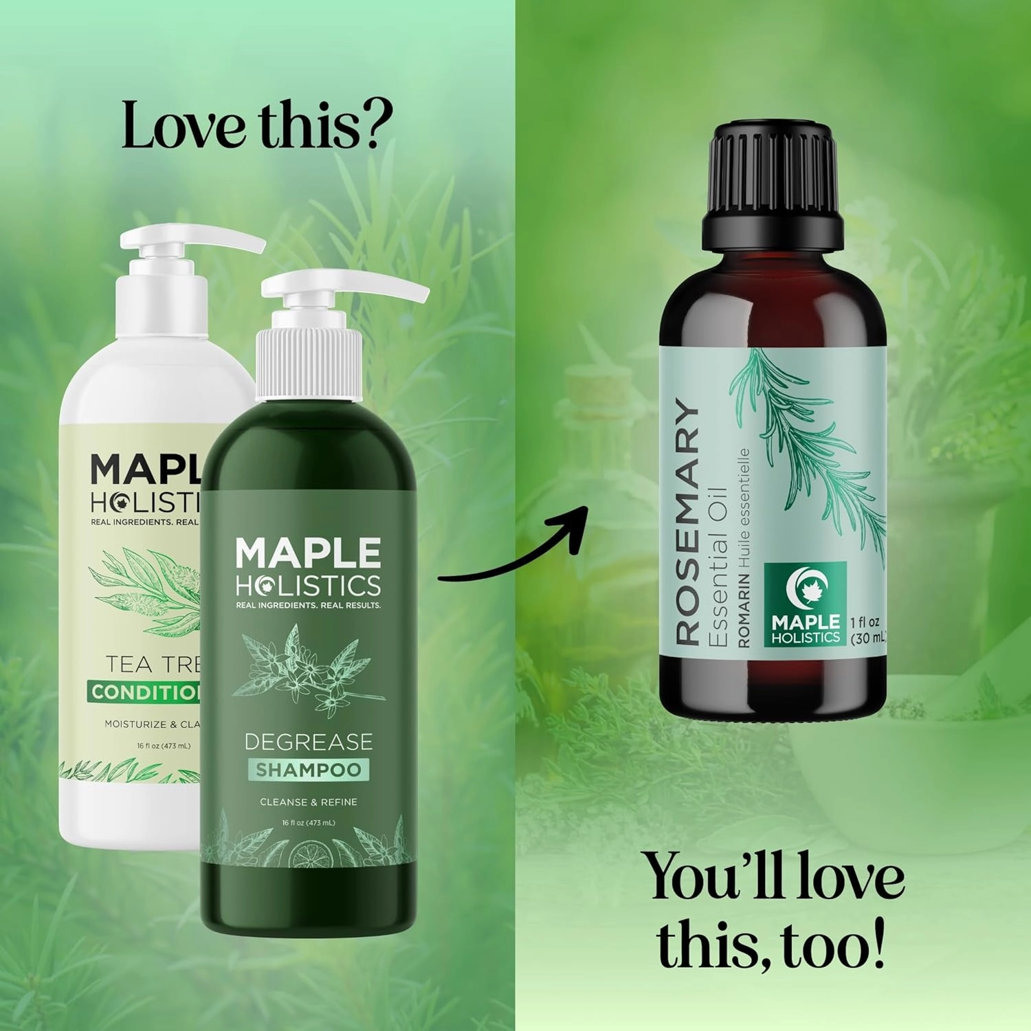 Shampoo and Conditioner for Oily Hair and Scalp - Sulfate and Paraben Free Shampoo and Conditioner Set for Oily Hair with Deep Cleansing Tea Tree Oil - Vegan Color Safe & Cruelty Free (16 Fl Oz)