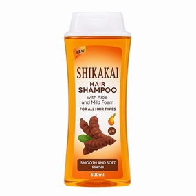 Shikakai Aloe Shampoo – pH Balanced Cleanser for Hair Growth & Frizz – Mild Foam, Moisturizing, All Hair Types – 500ml