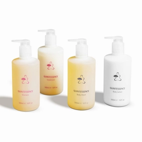 Shower Set - Shampoo, Conditioner, Body Wash, and Lotion - Hotel Collection Spa Care - Aromatherapy Total Treatment - Quintessence - 10oz