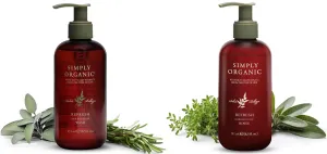 SIMPLY ORGANIC Made in Italy, All Natural Cruelty Free Hair Care for Women & Men, Hair Detox Clarifying Shampoo Scalp Wash & Deep Conditioner Scalp Rinse, 2 Pack Bundle