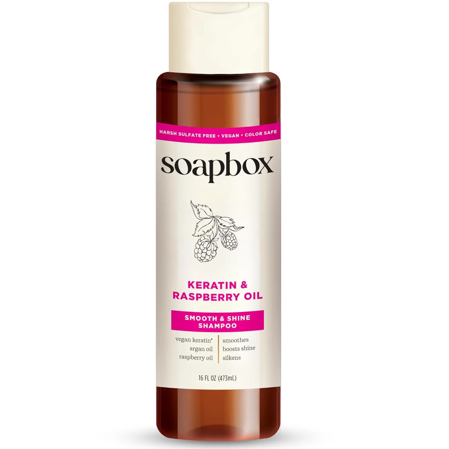 Soapbox Shine Boosting Keratin Shampoo, Harsh Sulfate Free Shampoo with Argan Oil, Silicone & Paraben Free, Color Safe & Vegan, 16 Ounces (Pack of 3)