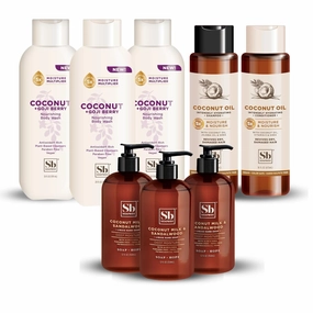 Soapbox Coconut Combo Set, 3 Pack of Liquid Hand Soap   16oz Shampoo   16oz Conditinoer   3 Pack of Body Wash