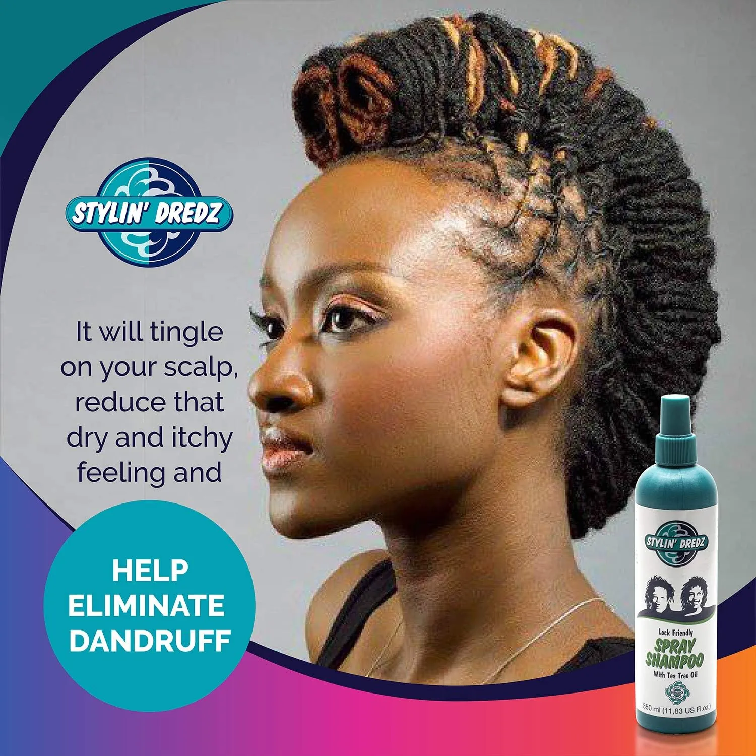 Spray Shampoo - Dreadlock Shampoo - Residue Free with Tea Tree Oil - 350 ml Pack of 2