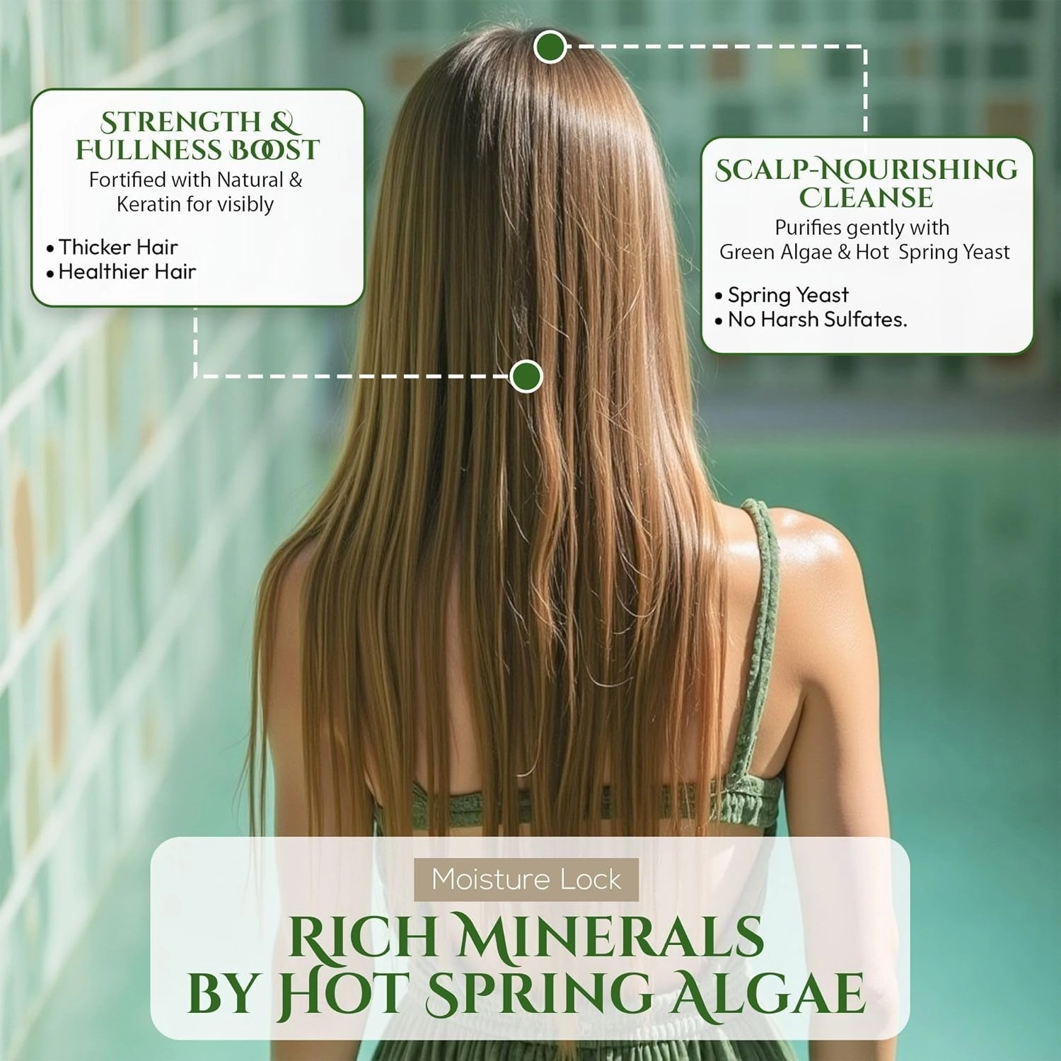 Sulfate Free Shampoo for Oily Hair & Sensitive Scalp, Organic Shampoo for Women & Men with Hot Spring Yeast, Onsen Green Algae, Amino Acid & Citric Acid from Japan, MILD DAILY CARE 10.1 Fl Oz