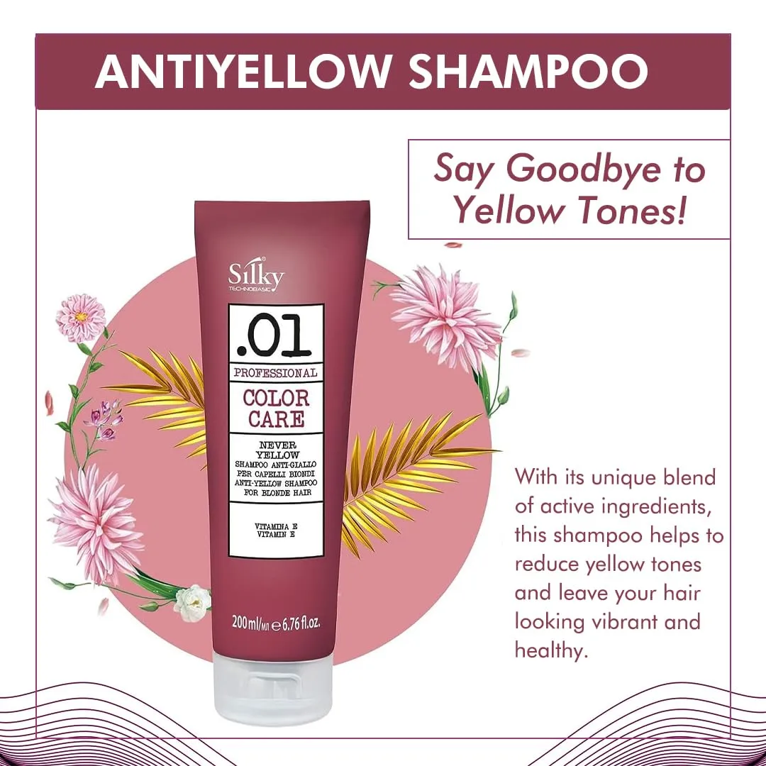Sulphate Free Anti-Yellow Shampoo - Acid pH Formulated Purple Shampoo for Blonde, Silver, and Gray Hair - Cruelty Free Vegan Friendly Clarifying Color Shampoo 200ml