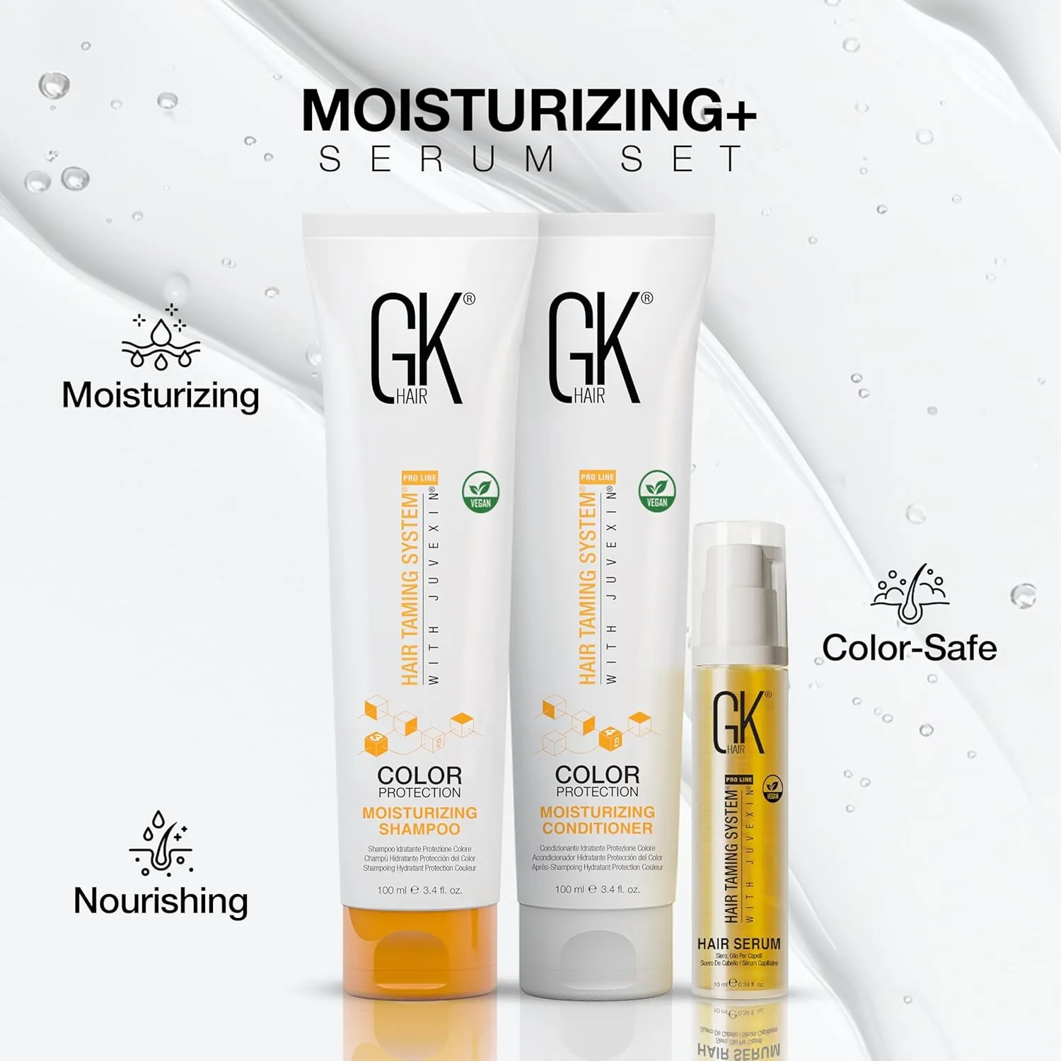 Sulphate Free Moisturizing Shampoo and Conditioner with Serum Set for Color Protection and After Keratin Treatment Nourishes Cleansing Dry to Normal Paraben-Free Men and Women - Salon Quality