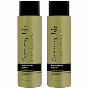 Sunny Isle Shea Coconut Moisturizing Shampoo and Conditioner 12oz Bundle | with Jamaican Black Castor Oil | Curly Hair Care | Hydration for Dry Curls, Waves, Coils | Silicone, Paraben & Sulfate FREE