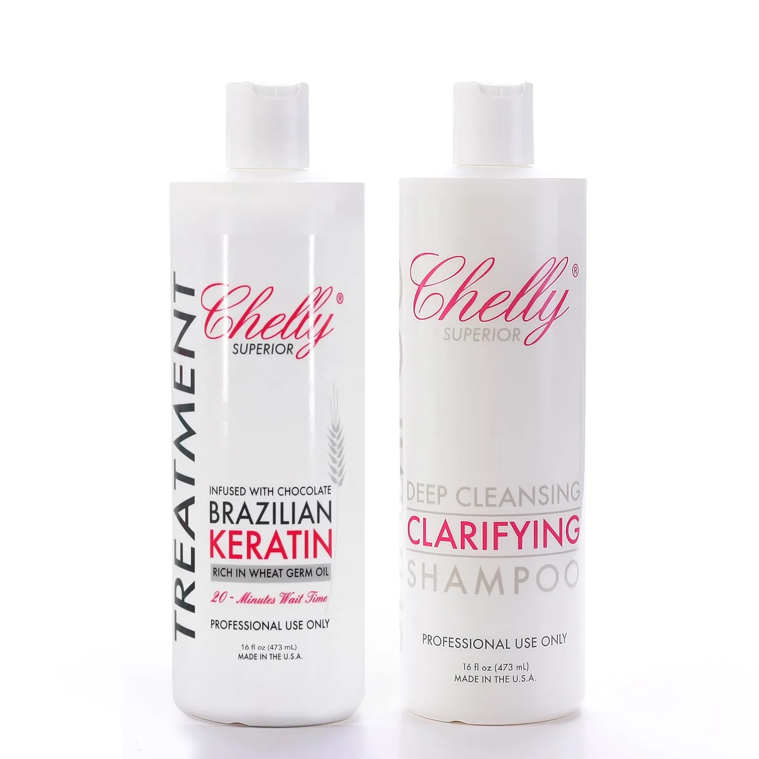 SUPERIOR BRAZILIAN KERATIN TREATMENT CHOCOLATE & CLARIFIYNG SHAMPOO COMBO (16 oz Chocolate Treatment   16 oz Clarifying Shampoo)