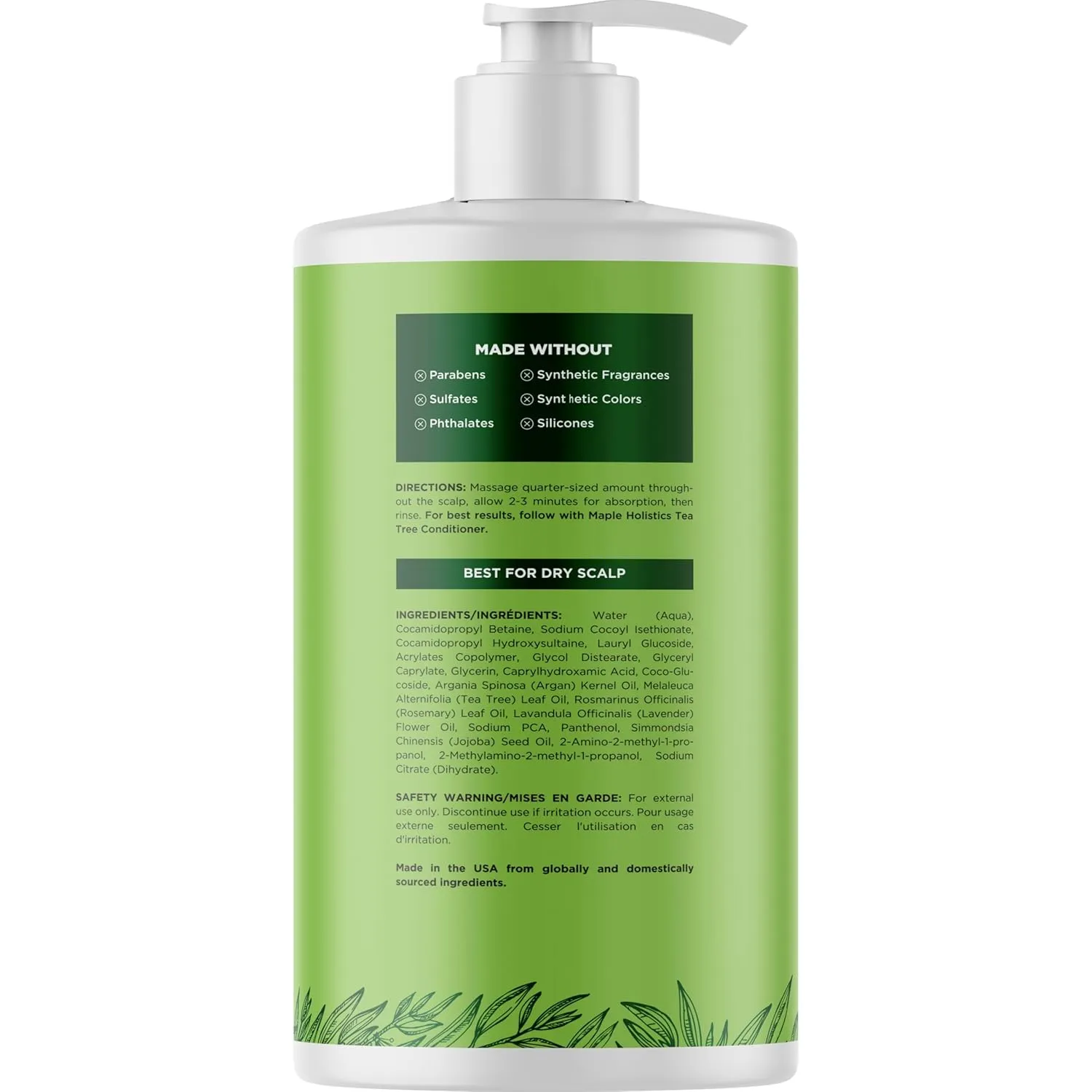 Tea Tree Oil Shampoo - Sulfate Free, Deep Cleansing, Vegan, Clarifying - 25 Fl Oz