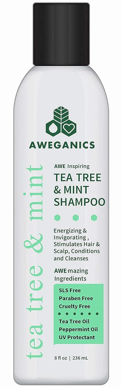 Tea Tree Mint Shampoo Natural Aromatherapy Invigorating Peppermint Shampoos | Cooling, Cleansing, Moisturizing, Healthy hair growth |Made in the USA |