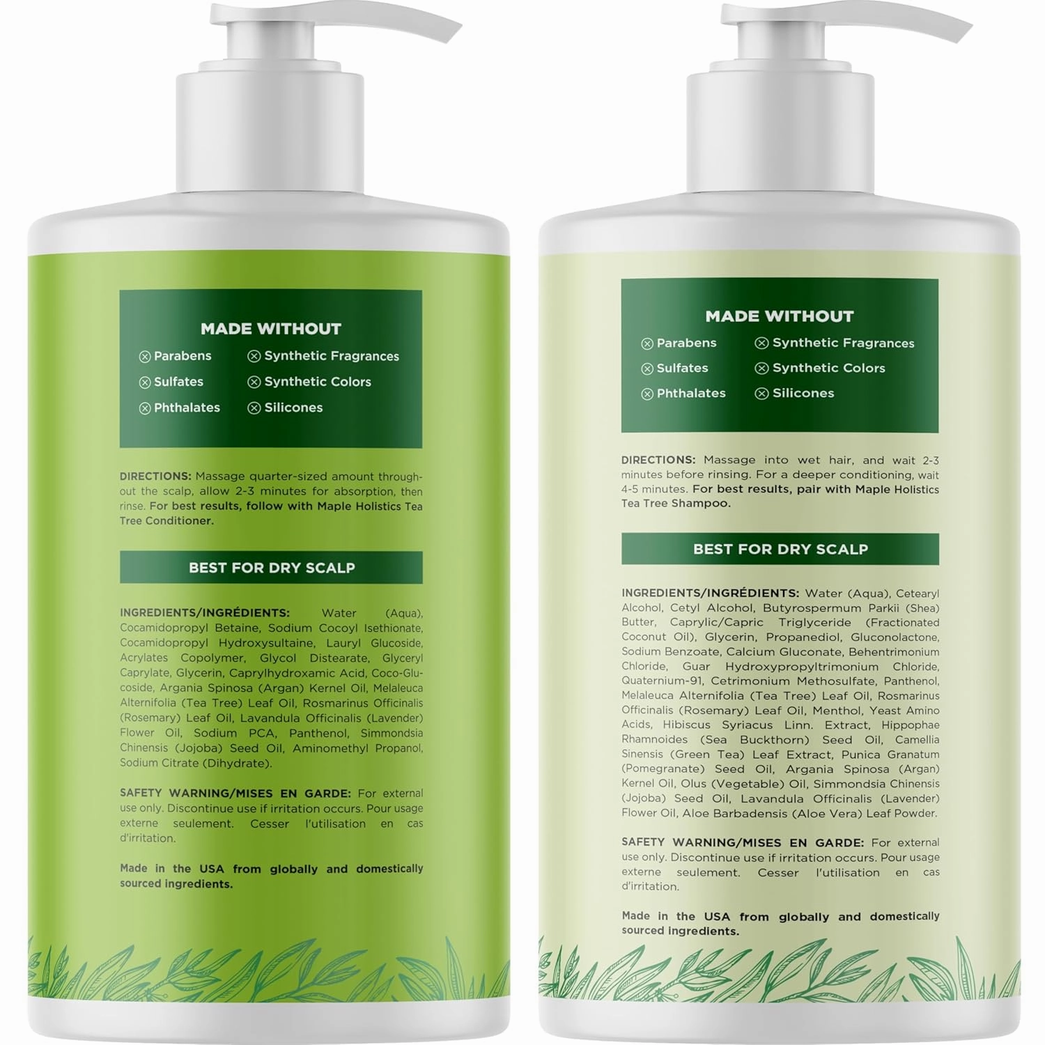 Tea Tree Shampoo and Conditioner Set - Sulfate Free Clarifying Shampoo and Conditioner for Oily Hair & Scalp Care with Australian Tea Tree Oil - Complete Dry Scalp Treatment for Build Up (25 Fl Oz)