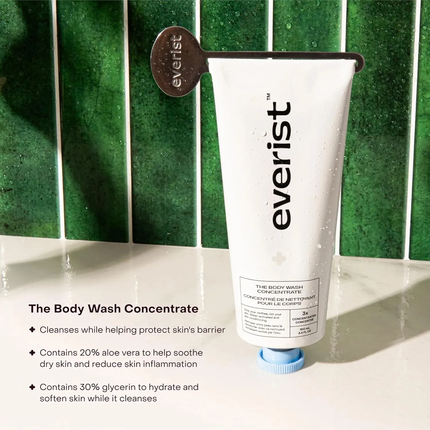 The Complete Shower Kit, Strengthens & Repairs Hair, Deep Hydration & Smoothing, Shampoo, Deep Conditioner & Body Wash Concentrates, Compostable Konjac Sponge & Jute Travel Bag, 3.4 fl oz