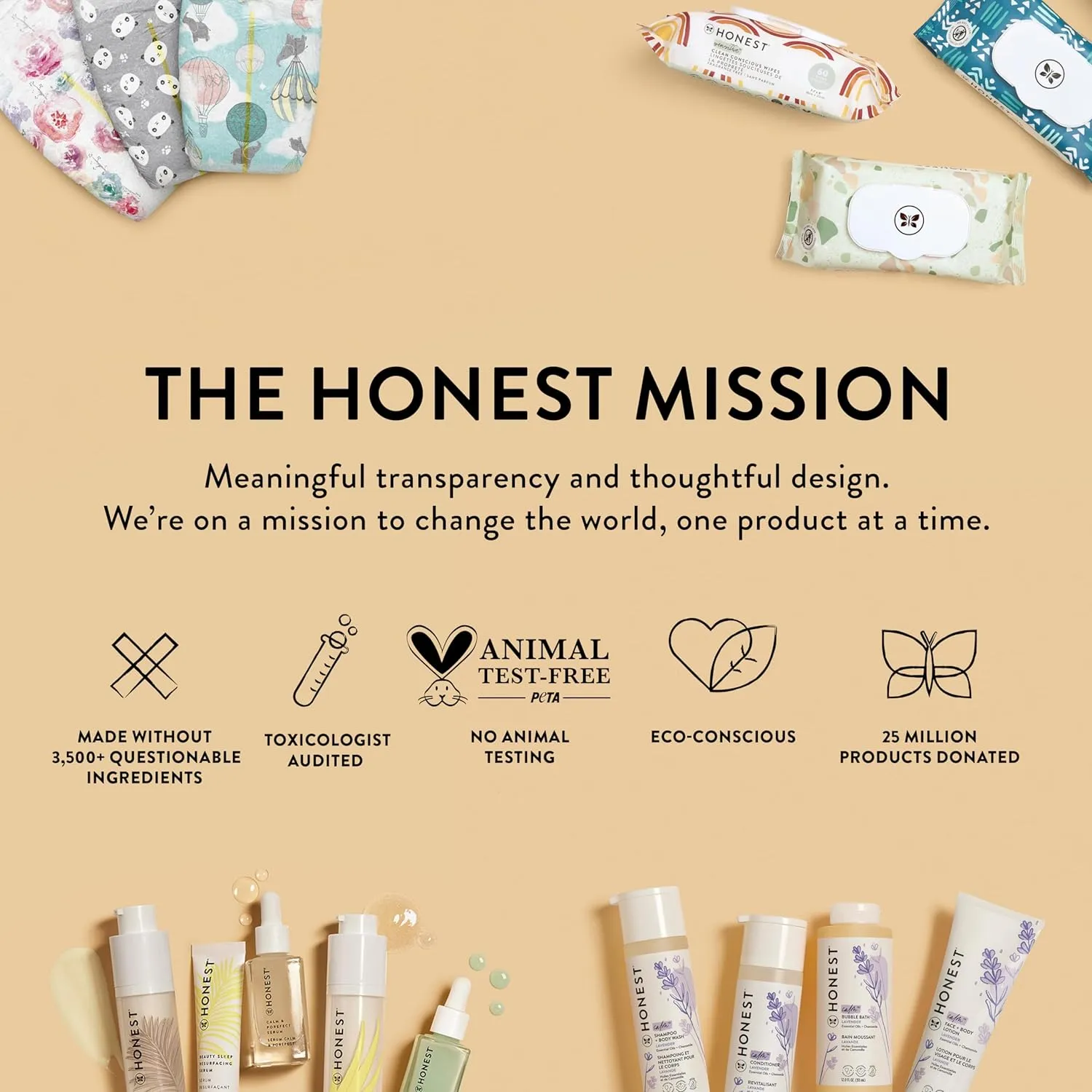 The Honest Company Diaper Cake | Clean Conscious Diapers, Baby Personal Care, Plant-Based Wipes | Dots   Dashes | Regular, Size 1 (8-14 lbs), 35 Count