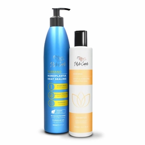 Torrano Keratin Hair Treatment Straightening in 1 Step, Formaldehyde Free-Nanoplastia Para Alisar Cabello 16.9Fl.oz (500ml)   Deep Cleansing Shampoo 10.1 fl.oz (300ml)