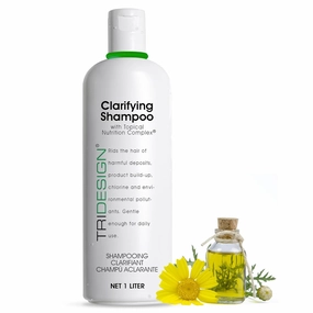 TRI Design Clarifying Shampoo – Designed to Removes Build Up for All Hair Types – Clarifying Shampoo for Curly, Fine, and Color Treated Hair – Purifying for Hard Water and Chlorine – 34 Oz