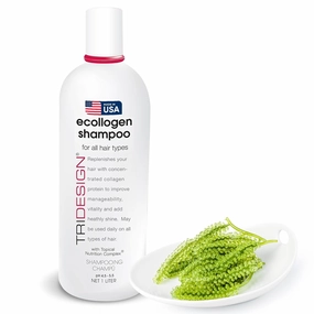 TRI Design Ecollogen Shampoo - Moisturizing & Hydrating Shampoo for Natural Hair - Gentle, Thickening & Volumizing - 33.8 oz
