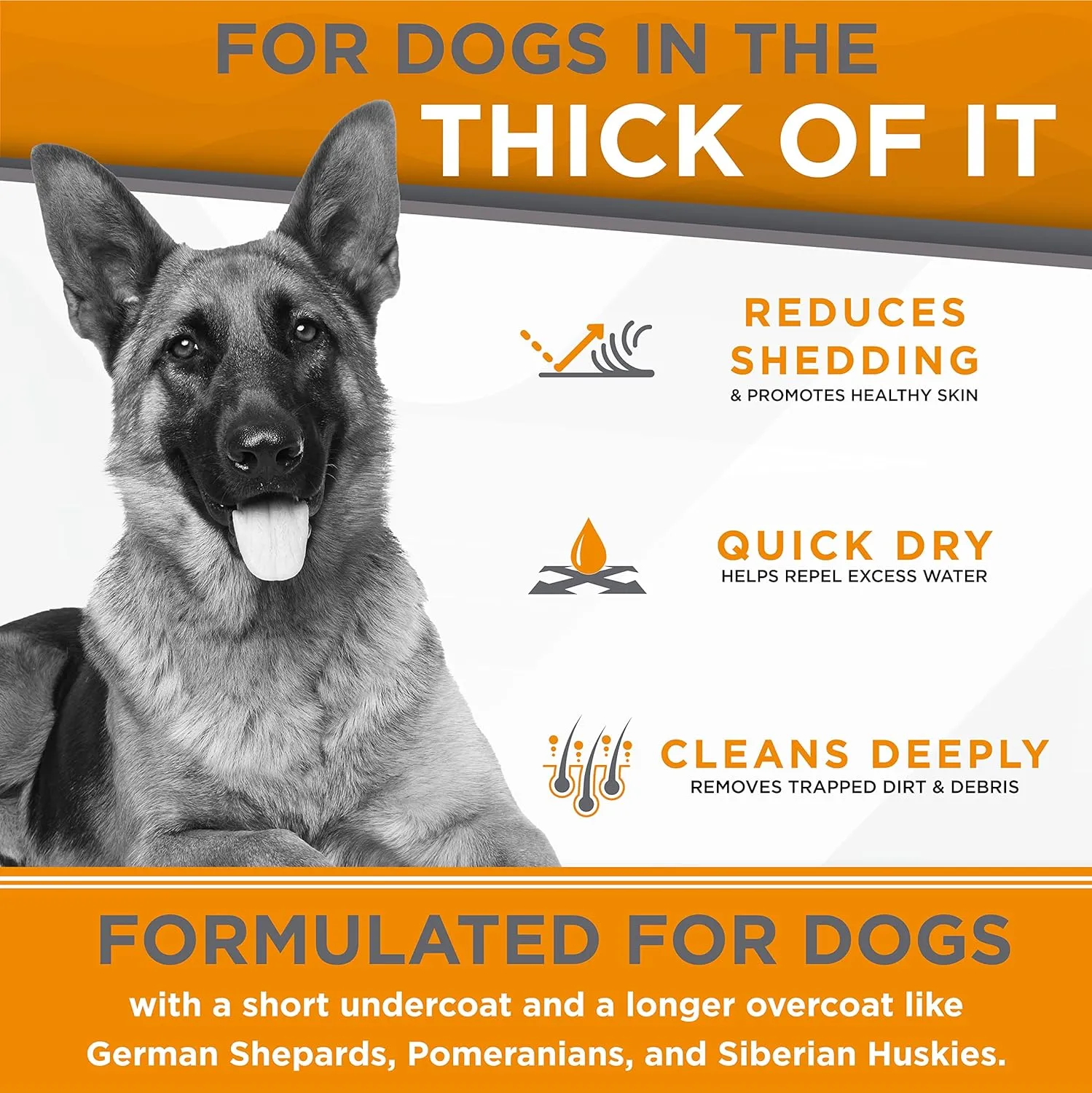 TropiClean Perfect Fur Detangling and Deshedding Dog Shampoo for Breeds with Thick Double Coats, Natural Moisturizing Shampoo, Puppy Safe, 16oz.