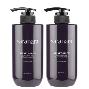 Velvet Salon Moisture Intensive Care, Nourishing, Softens, Hydrating, Smooths and Adds Shine Shampoo & Conditioner (16.9 fl oz X 2), Silicone Paraben Free