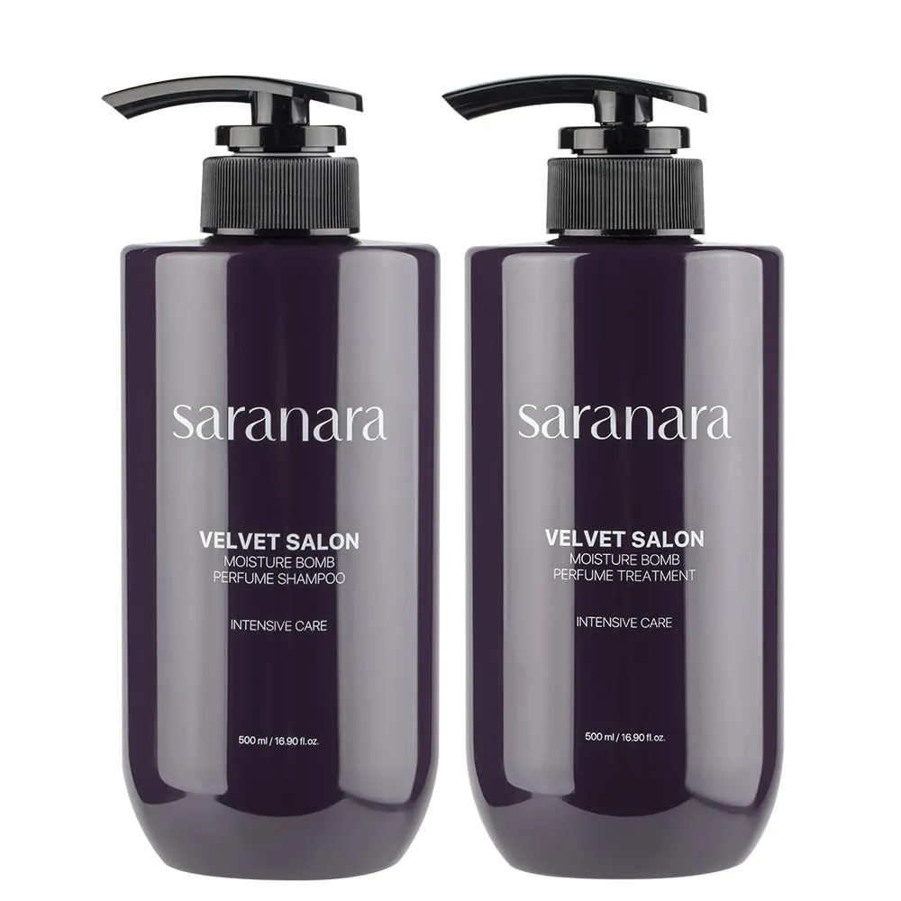 Velvet Salon Moisture Intensive Care, Nourishing, Softens, Hydrating, Smooths and Adds Shine Shampoo & Conditioner (16.9 fl oz X 2), Silicone Paraben Free