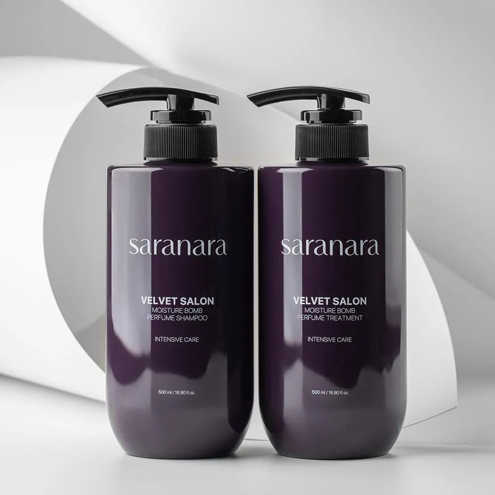 Velvet Salon Moisture Intensive Care, Nourishing, Softens, Hydrating, Smooths and Adds Shine Shampoo & Conditioner (16.9 fl oz X 2), Silicone Paraben Free