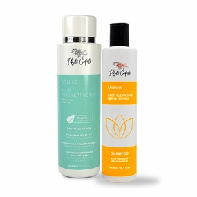 Venice Organic Keratin Hair Treatment Straightening, Smoothing Keratin 16.9 fl.oz   Deep Cleansing Shampoo 10 fl.oz- keratina Organica Sin Formol Para Alisar el Pelo - Complete Set