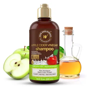 WOW Skin Science Apple Cider Vinegar Shampoo - Hair Growth Shampoo for Thinning Hair, Hair Loss & Dandruff Shampoo - Parabens & Sulfate Free Shampoo - Clarifying Shampoo for Build Up Purifying Shampoo (16.9 Fl Oz (Pack of 1))