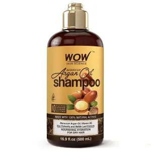 WOW Skin Science Moroccan Argan Oil Shampoo - Sulfate Free Moisturizing Shampoo for Dry, Damaged Hair - For Women & Men