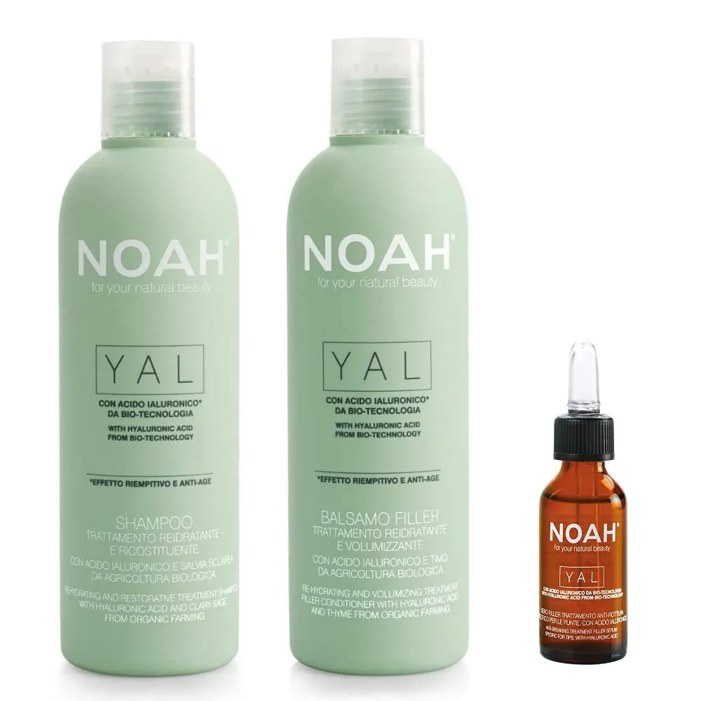 Yal Hyaluronic Acid Hair Care Set - Moisturizing Shampoo, Conditioner & Serum - Cruelty-Free, Fortifying & Detangling - 8.5 fl.oz (250ml) Each   Hair Serum 20ml