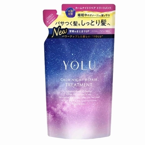 YO-LU Calm Night Repair Treat-ment Refill 370ml- Japanese Hair Care for Damaged Hair - Moisturizing Sakura & Muguet Fragrance - Nighttime Repair Formula - Eco-Friendly Pouch - Japanese Shampoo
