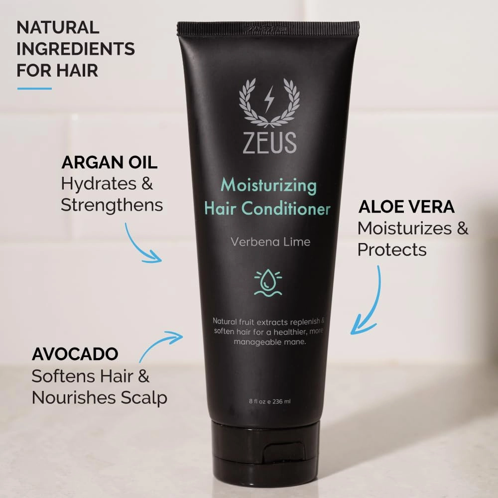 ZEUS Moisturizing Daily Conditioner Wash – Rejuvenating Conditioner with Natural Fruit Extracts for Healthy, Stronger & Smoother Hair (Made in USA) Verbena Lime